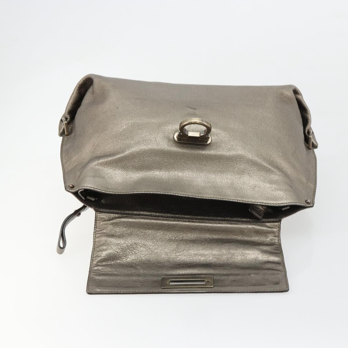 Salvatore Ferragamo Sofia Satchel Leather Silver Leather Handbag (Pre-Owned)