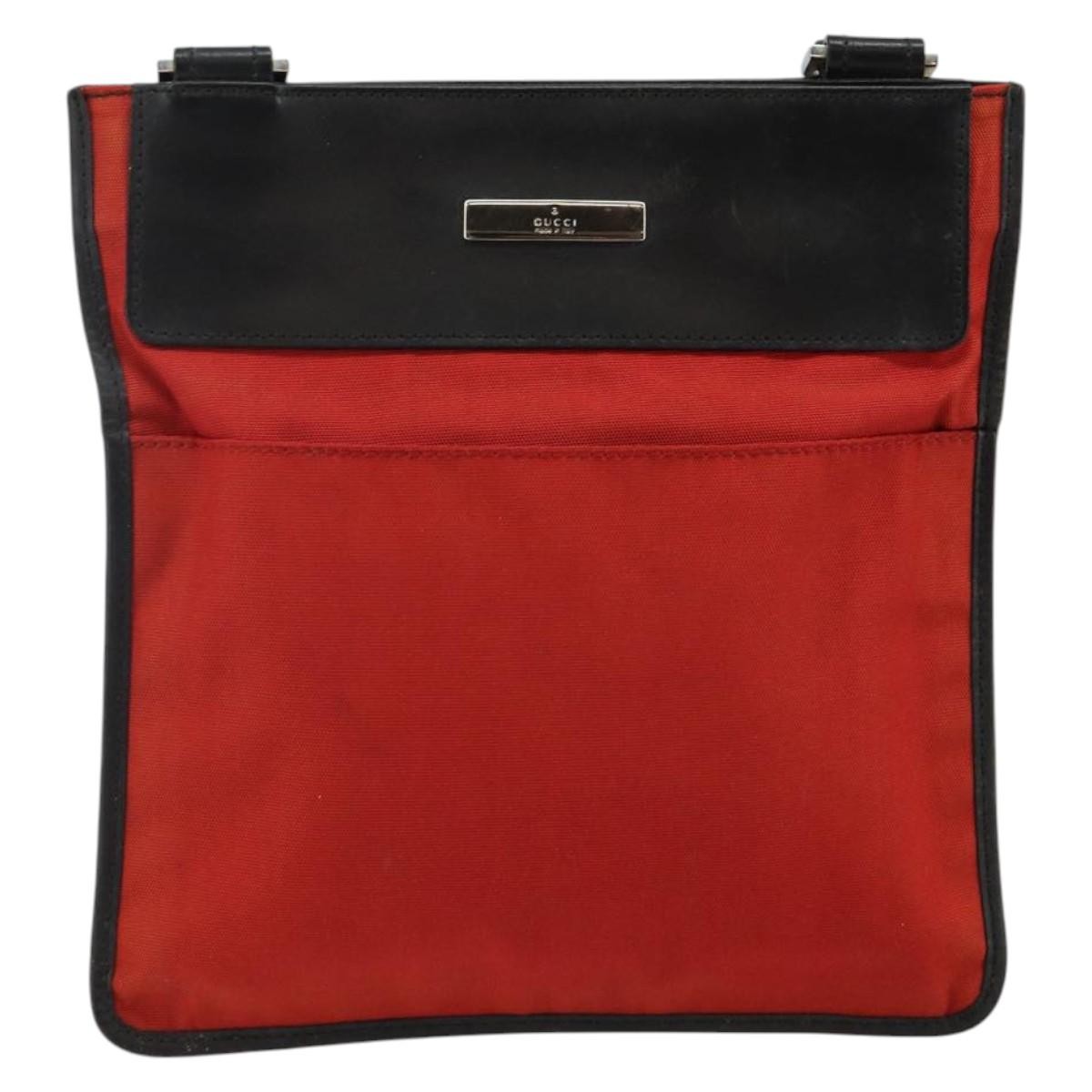 Gucci Front Pocket Messenger Nylon Red Nylon Shoulder Bag Bag (Pre-Owned)