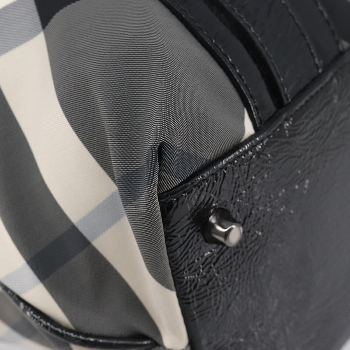 Burberry Nova Check Tote Canvas Check Pattern Black Nylon Handbag (Pre-Owned)