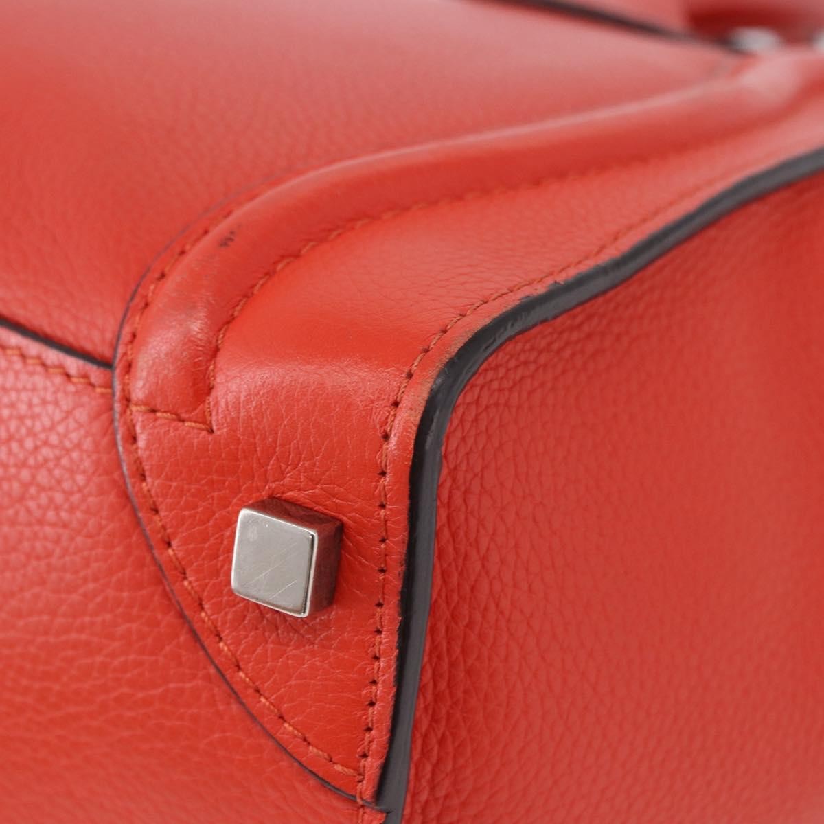 Celine Luggage Smooth Leather Red Leather Handbag (Pre-Owned)