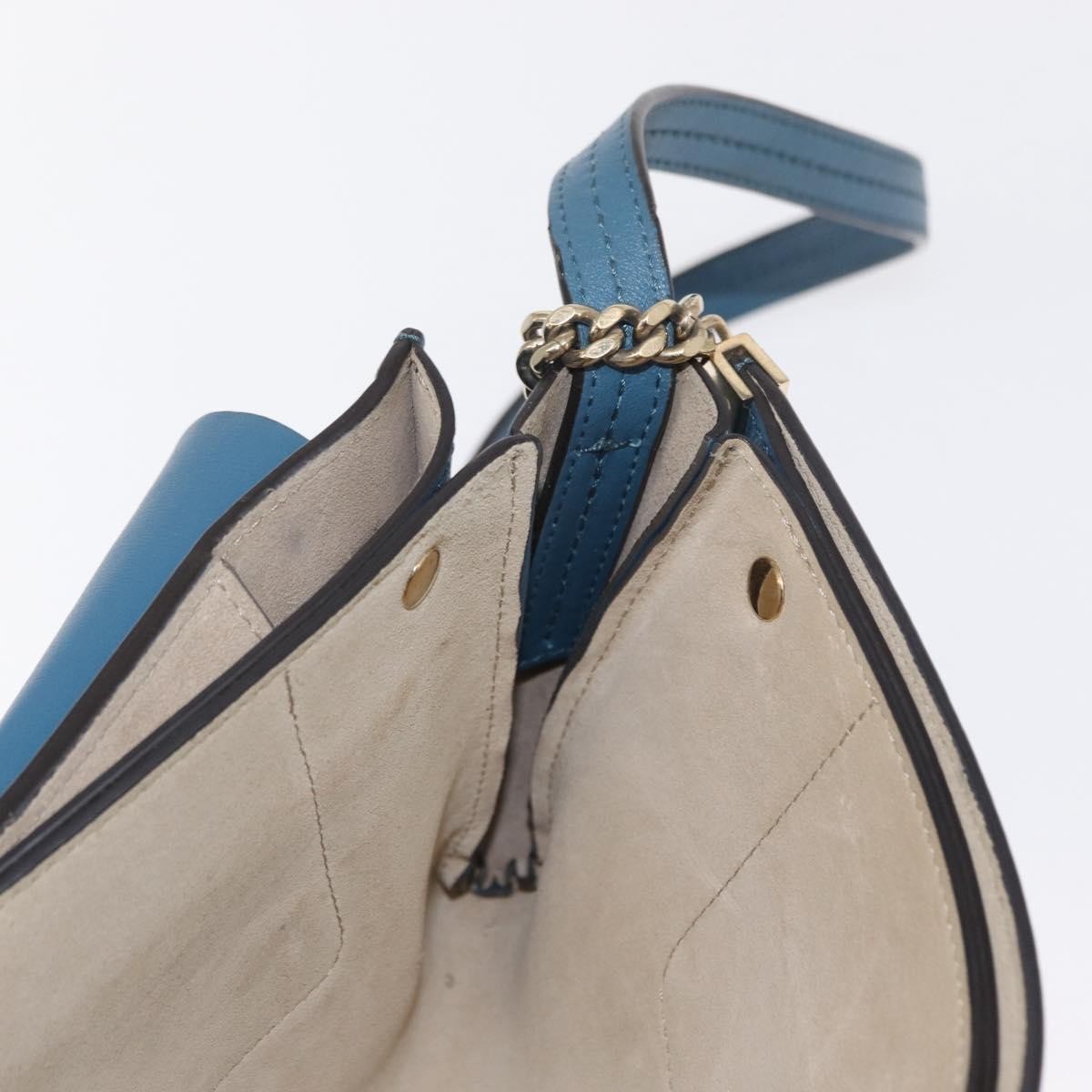 Chloe Faye Leather And Suede Blue Suede Shoulder Bag Bag (Pre-Owned)