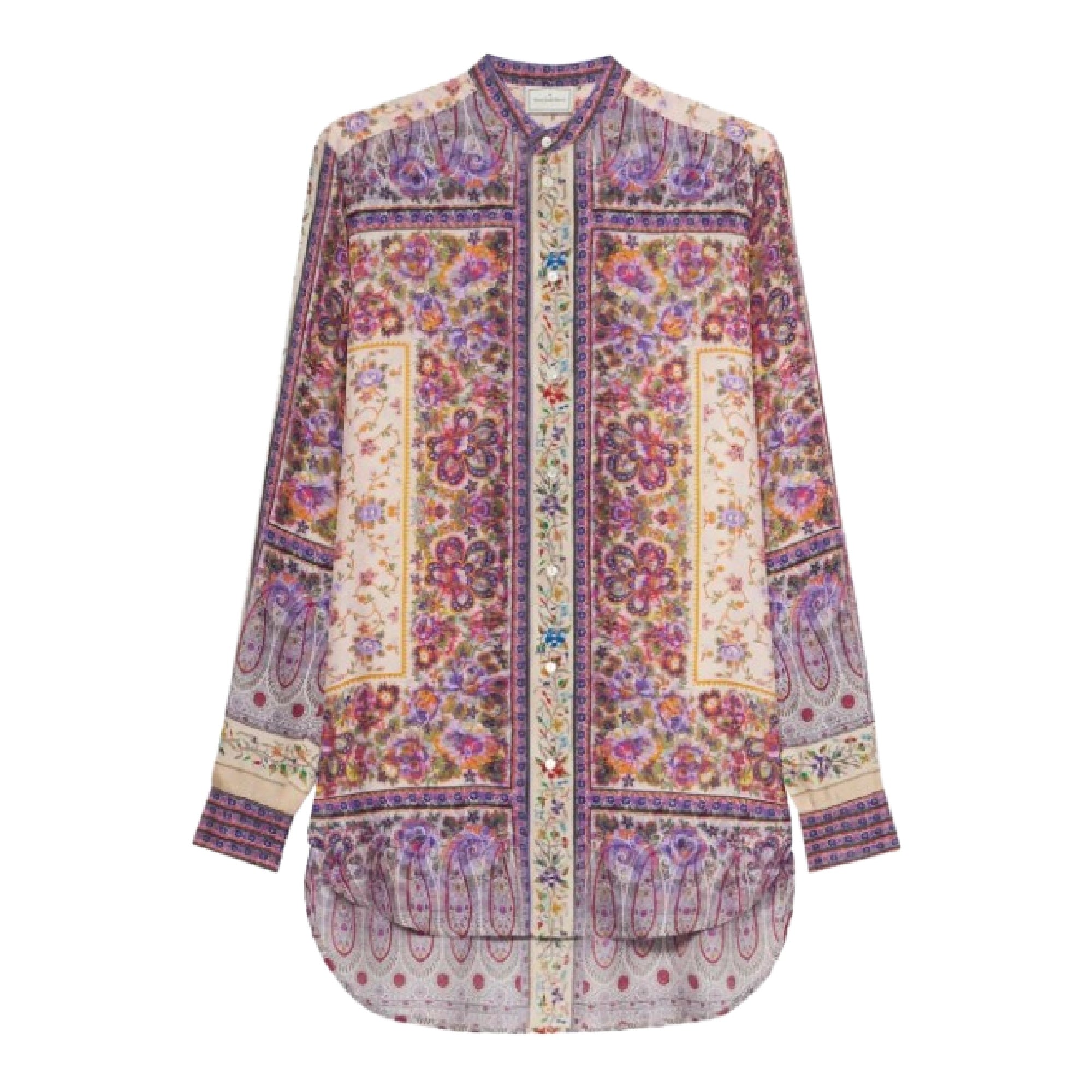 Pierre-Louis Mascia Floral-Print Panelled Silk Shirt