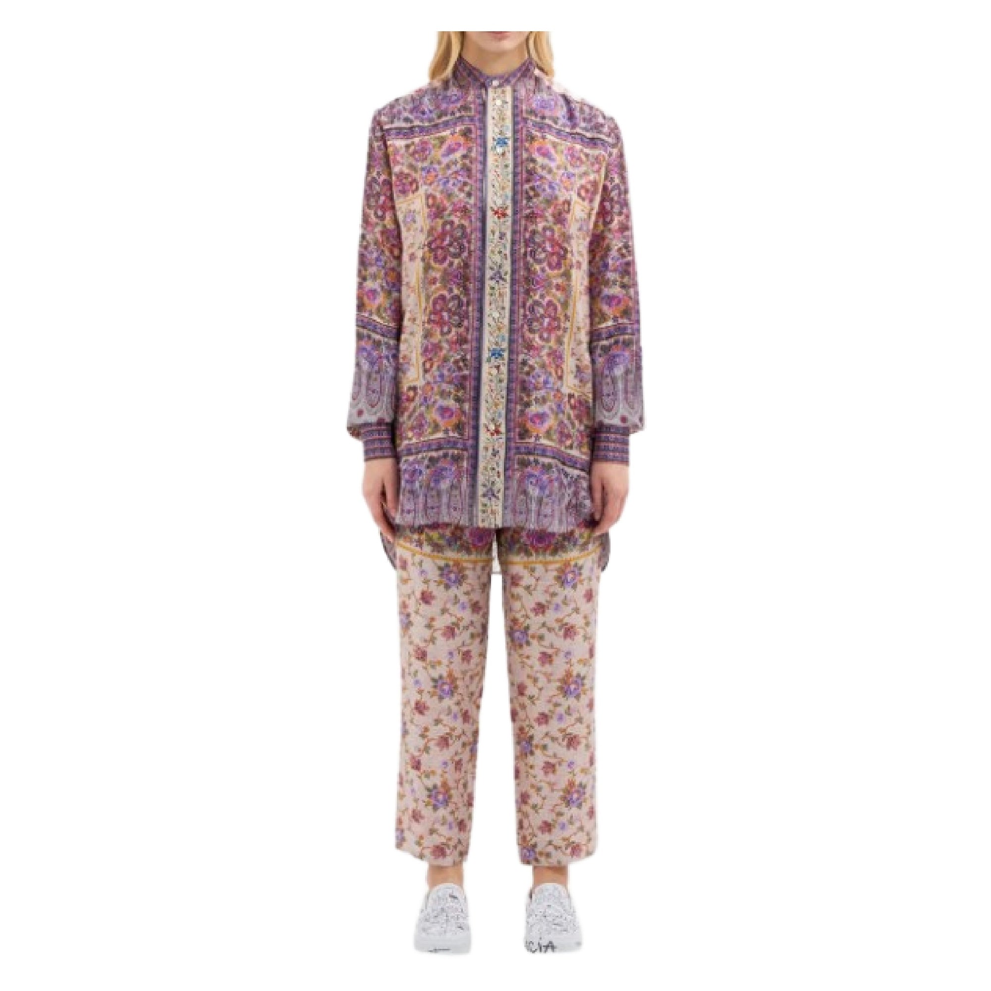 Pierre-Louis Mascia Floral-Print Panelled Silk Shirt