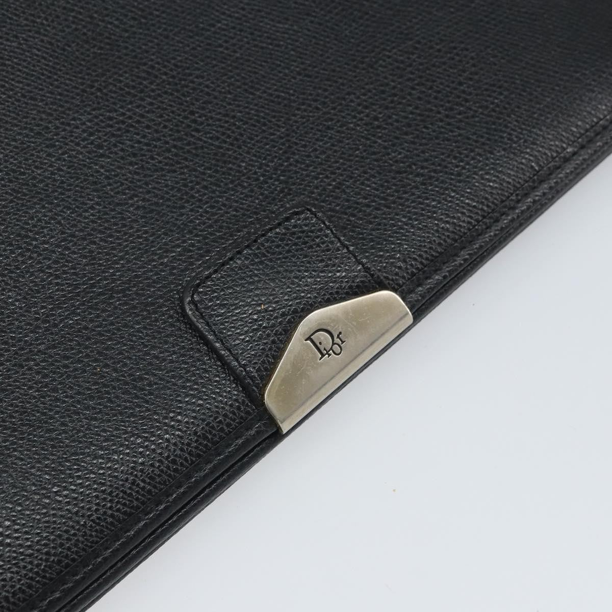 Christian Dior Vintage Chain Flap Leather Black Leather Shoulder Bag Bag (Pre-Owned)