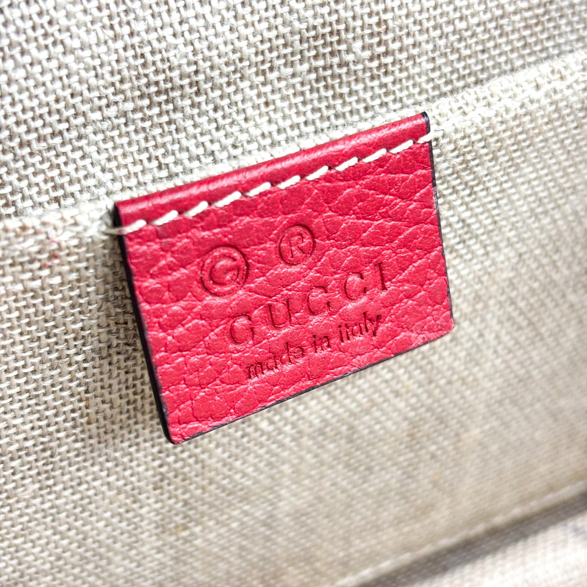 Gucci Interlocking Leather Red Leather Shoulder Bag Bag (Pre-Owned)