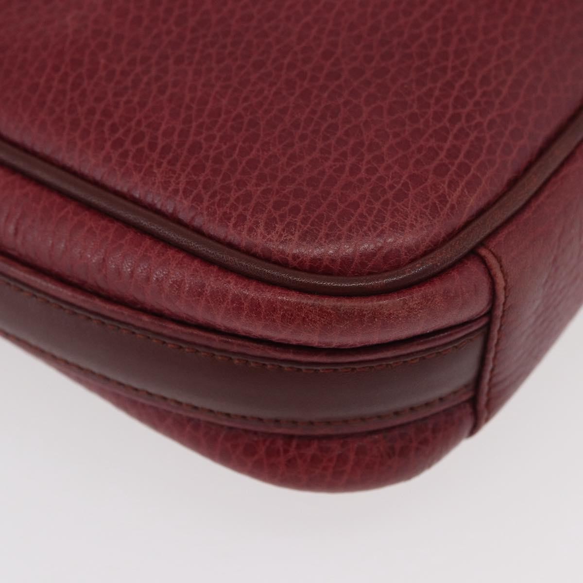 Cartier Tasseled Must De Cartier Leather Burgundy Leather Shoulder Bag Bag (Pre-Owned)