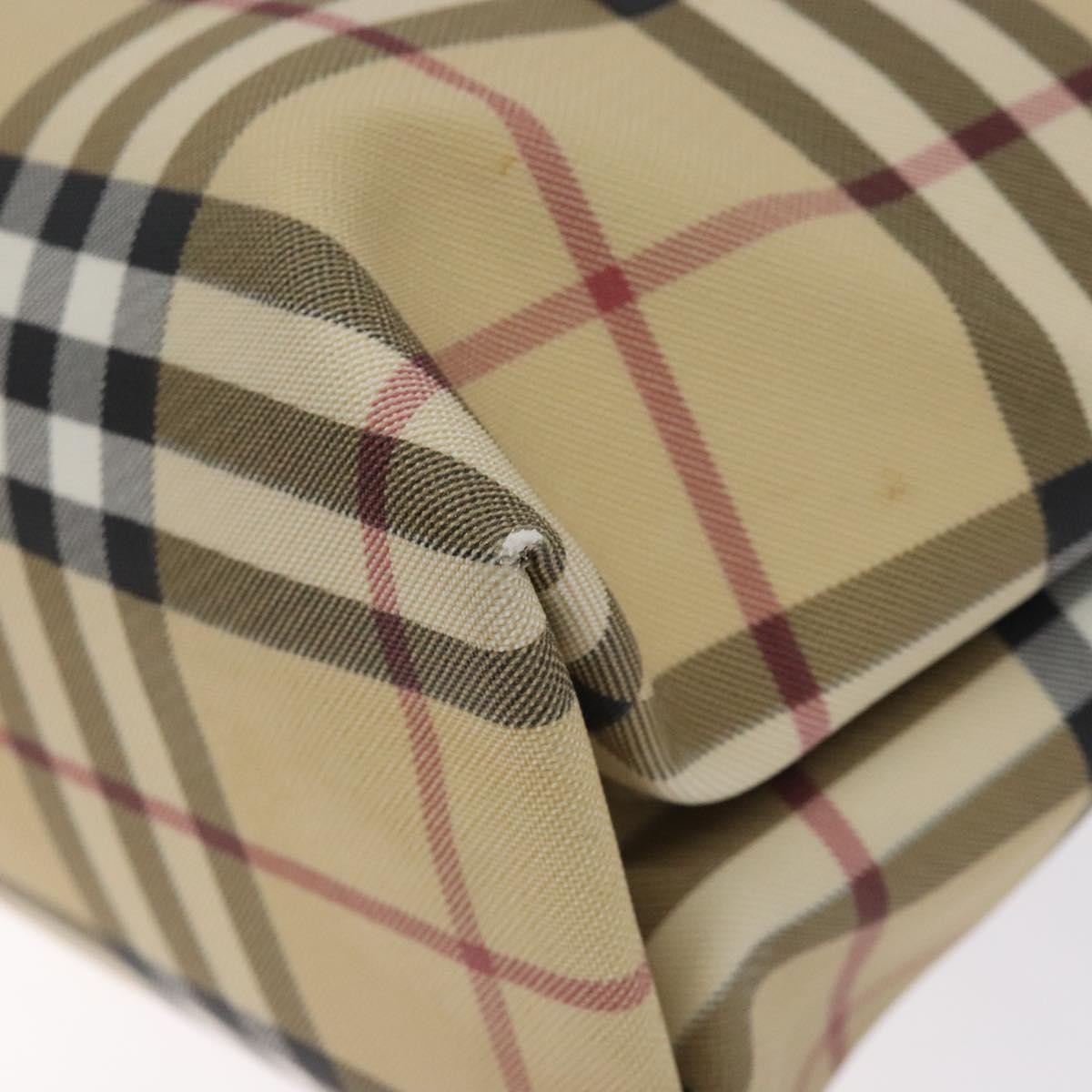 Burberry Nova Check Tote Canvas Check Pattern Beige Canvas Tote Bag Bag (Pre-Owned)