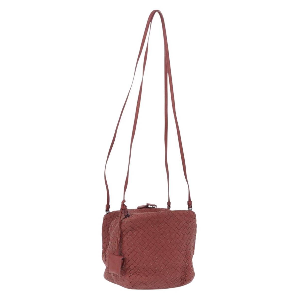Bottega Veneta Zip Cube Messenger Intrecciato Nappa Brown Leather Shoulder Bag Bag (Pre-Owned)