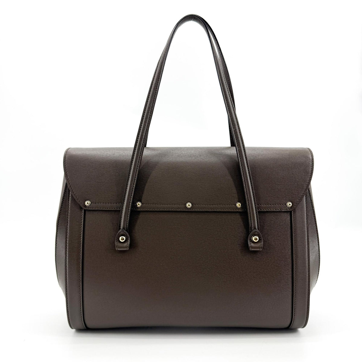 Gucci Bamboo Bullet Top Handle Leather Brown Leather Handbag (Pre-Owned)