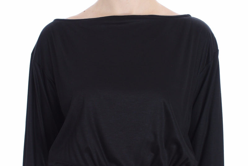 Versace Jeans Elegant Black Silk Blend Shift Women's Dress
