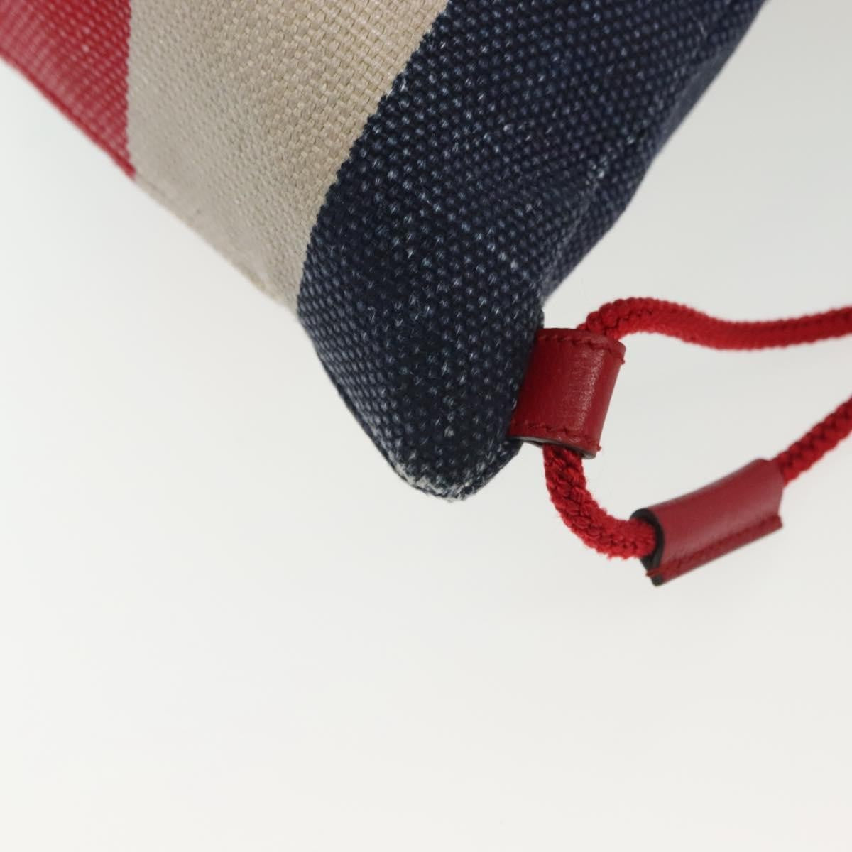 Gucci Logo Drawstring Striped Canvas Multicolour Canvas Backpack Bag (Pre-Owned)