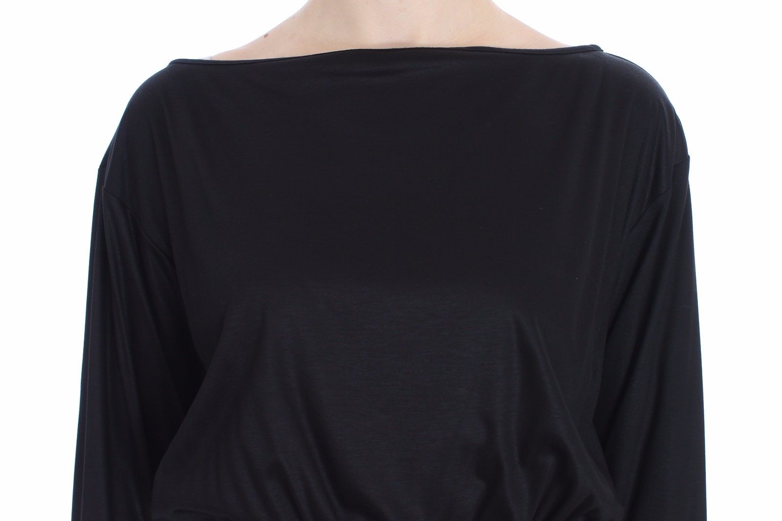 Versace Jeans Black Modal Silk Shift Knee Women's Dress