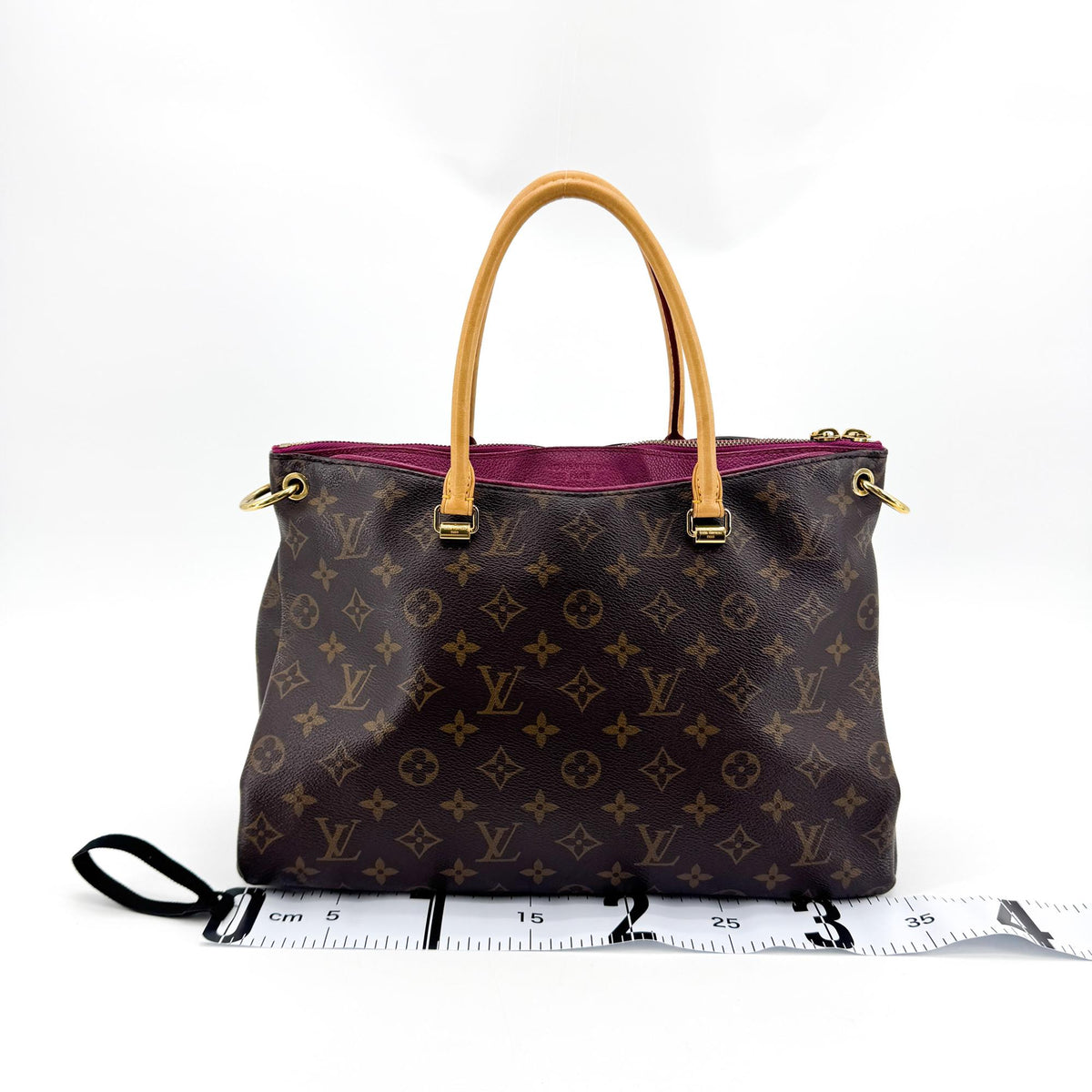 Louis Vuitton Pallas Monogram Canvas With Leather Brown Canvas Tote Bag Bag (Pre-Owned)
