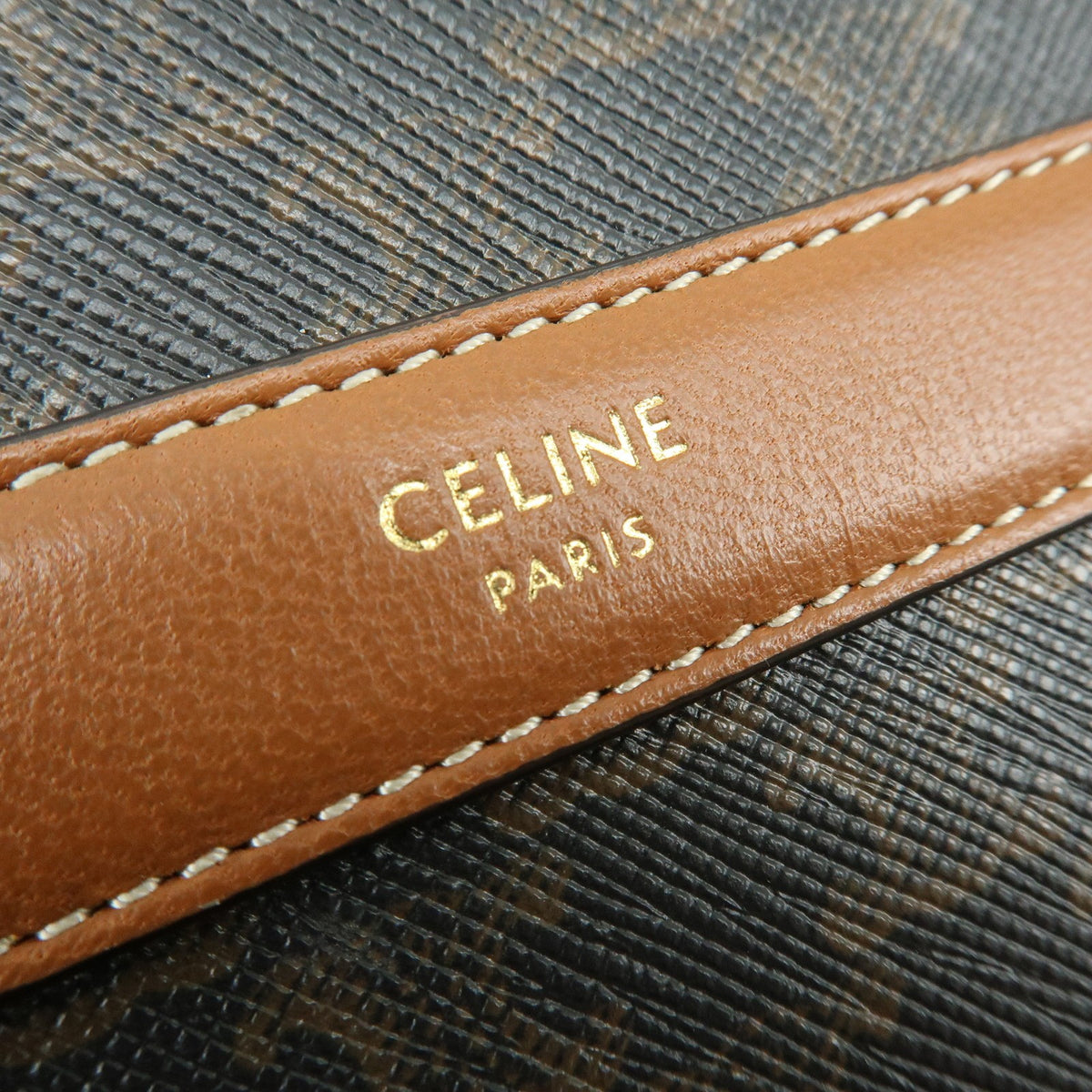 Celine Round Purse On Strap Triomphe Coated Canvas Brown Canvas Crossbody Bag Bag (Pre-Owned)