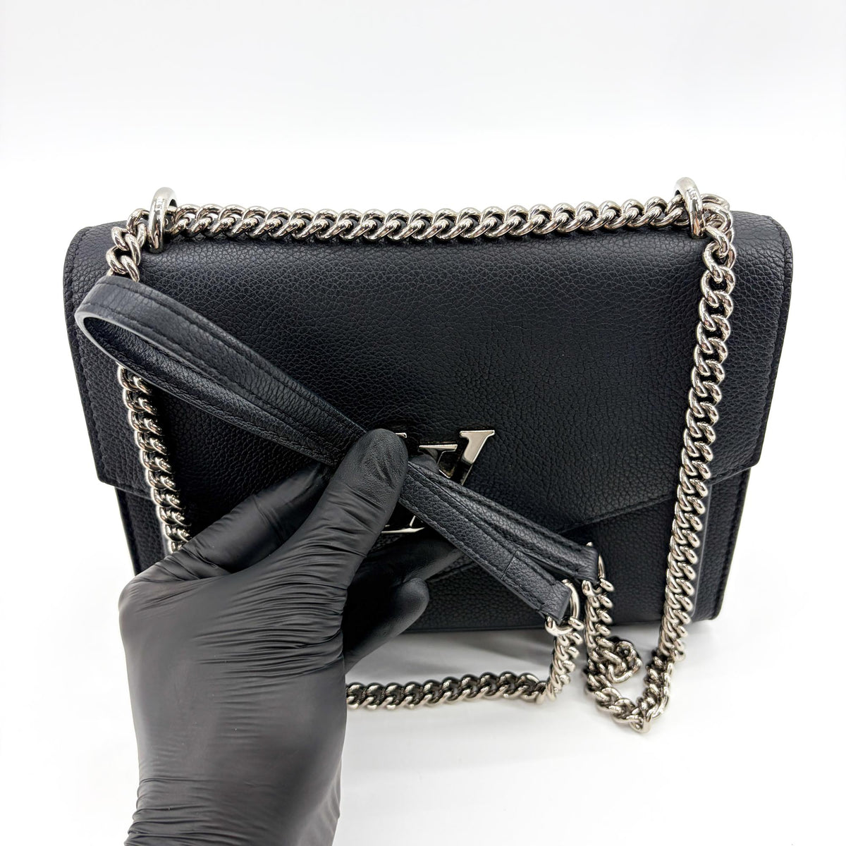 Louis Vuitton Mylockme Leather Black Leather Handbag (Pre-Owned)
