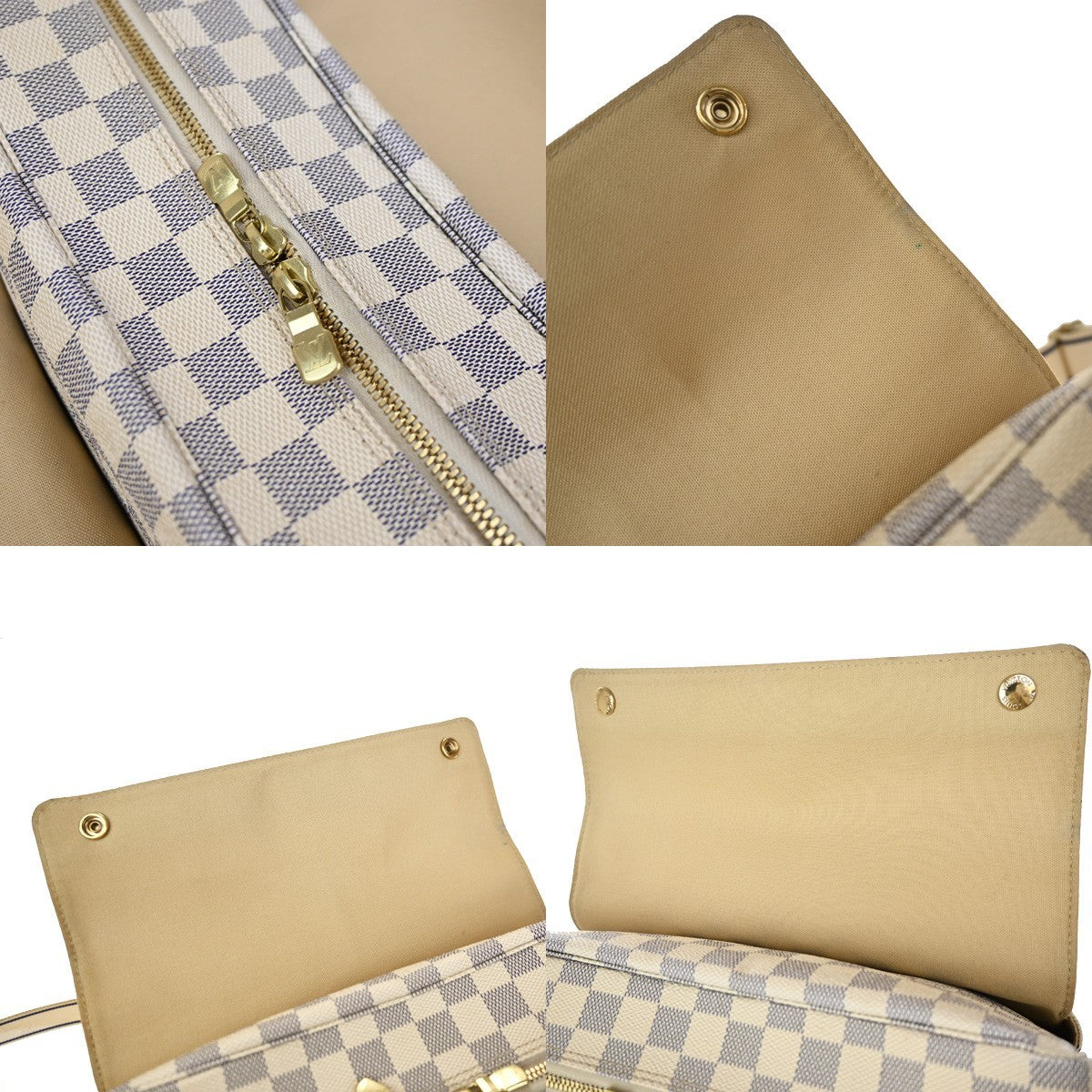 Louis Vuitton Naviglio Damier White Canvas Shoulder Bag Bag (Pre-Owned)