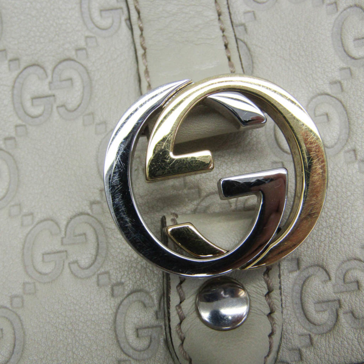Gucci Twins Guccissima Leather Beige Leather Tote Bag Bag (Pre-Owned)