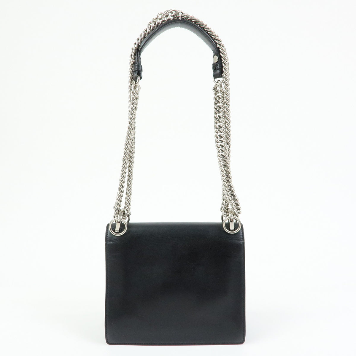 Fendi Kan I Leather Black Leather Shoulder Bag Bag (Pre-Owned)