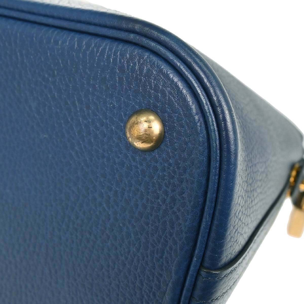 Hermes Bolide Ardenne Blue Leather Handbag (Pre-Owned)