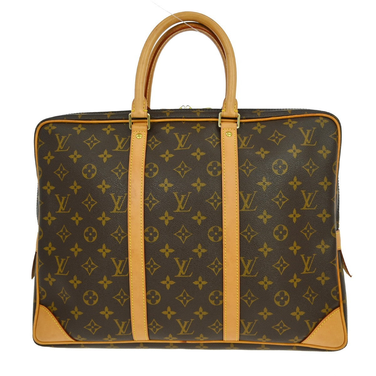 Louis Vuitton Porte-Documents Voyage Monogram Brown Canvas Briefcase Bag (Pre-Owned)