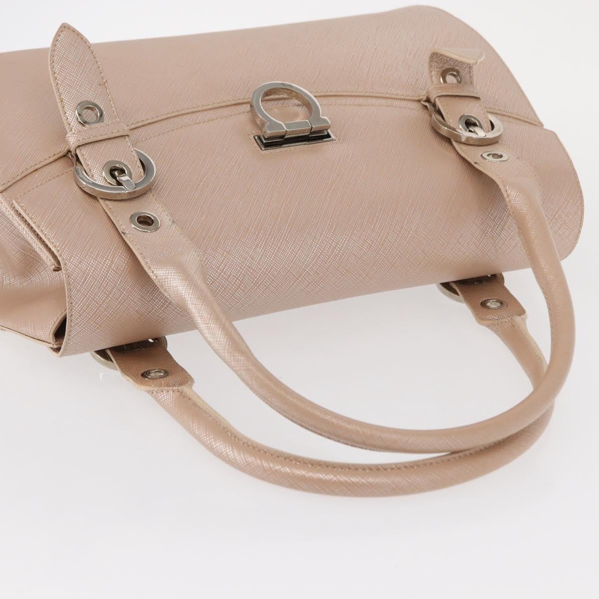 Salvatore Ferragamo Gancini Leather Pink Leather Shoulder Bag Bag (Pre-Owned)