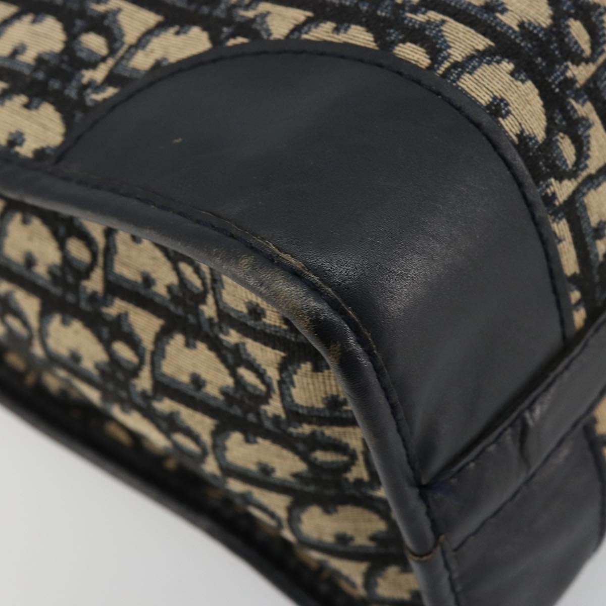 Christian Dior Vintage Trotter Boston Diorissimo Canvas Navy Canvas Handbag (Pre-Owned)
