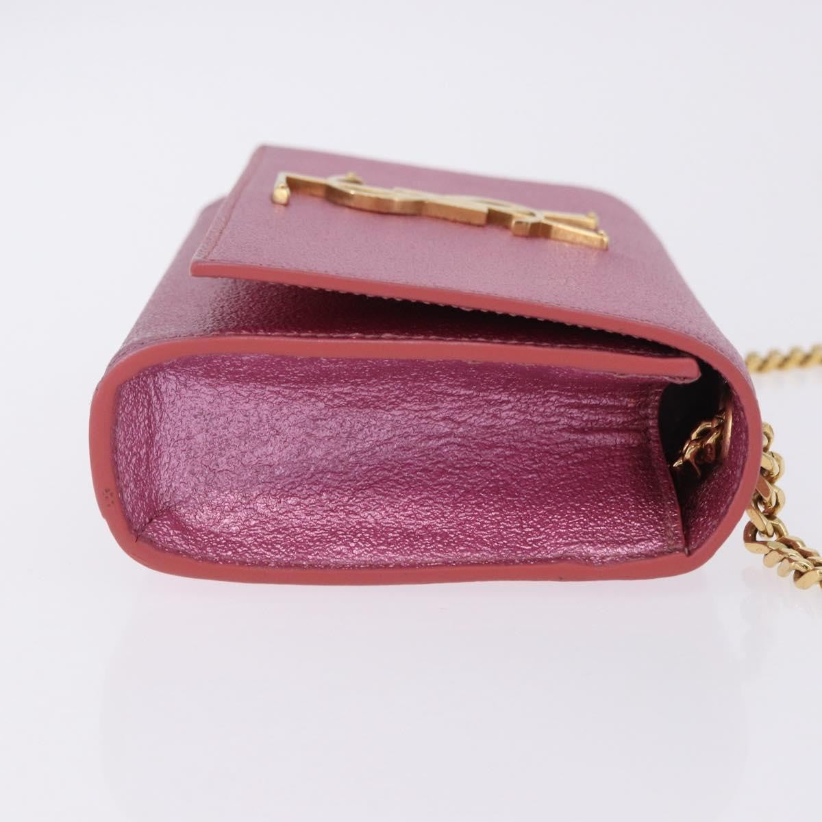 Saint Laurent Classic Monogram Metallic Leather Pink Leather Crossbody Bag Bag (Pre-Owned)