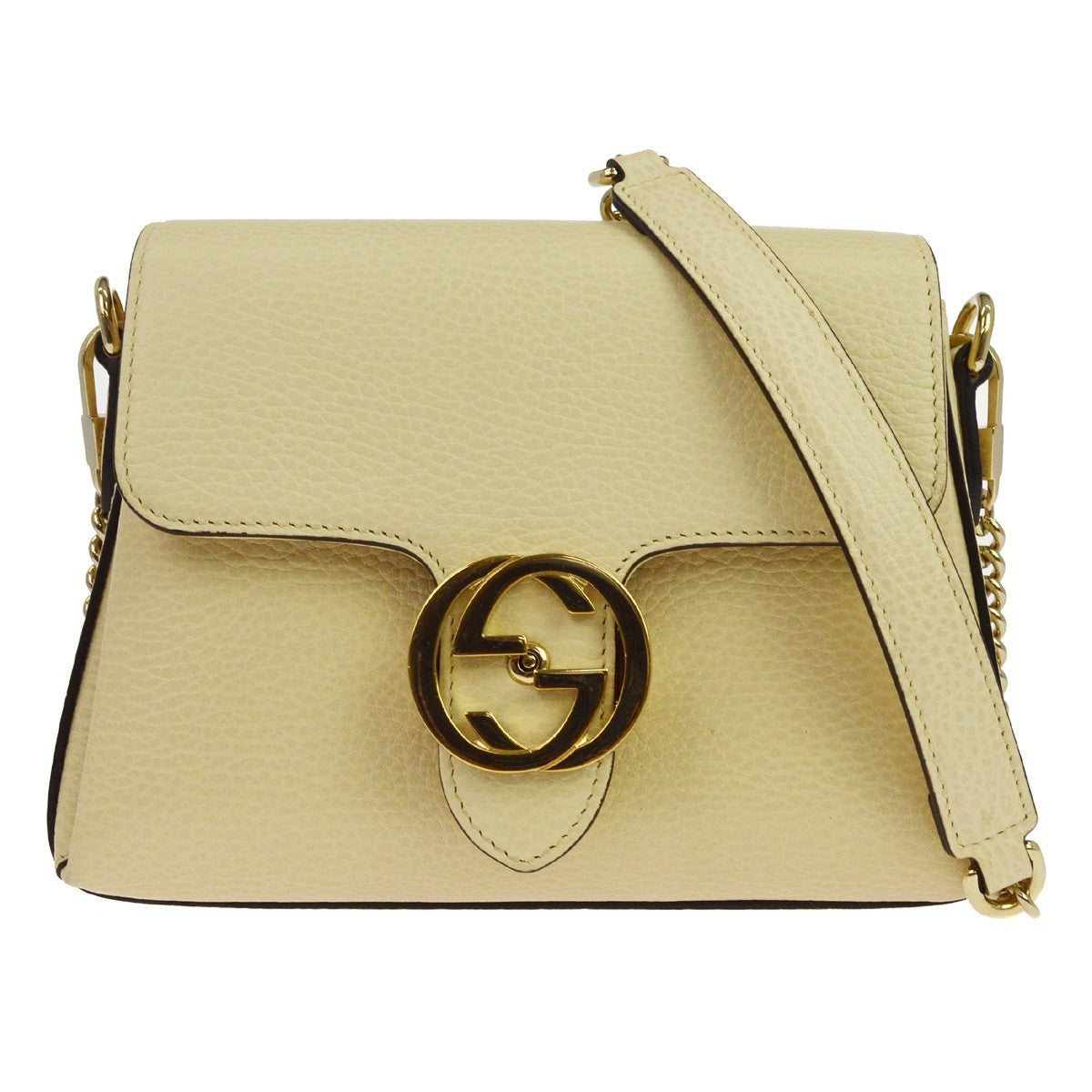 Gucci Interlocking Chain Leather Neutral Leather Shoulder Bag Bag (Pre-Owned)