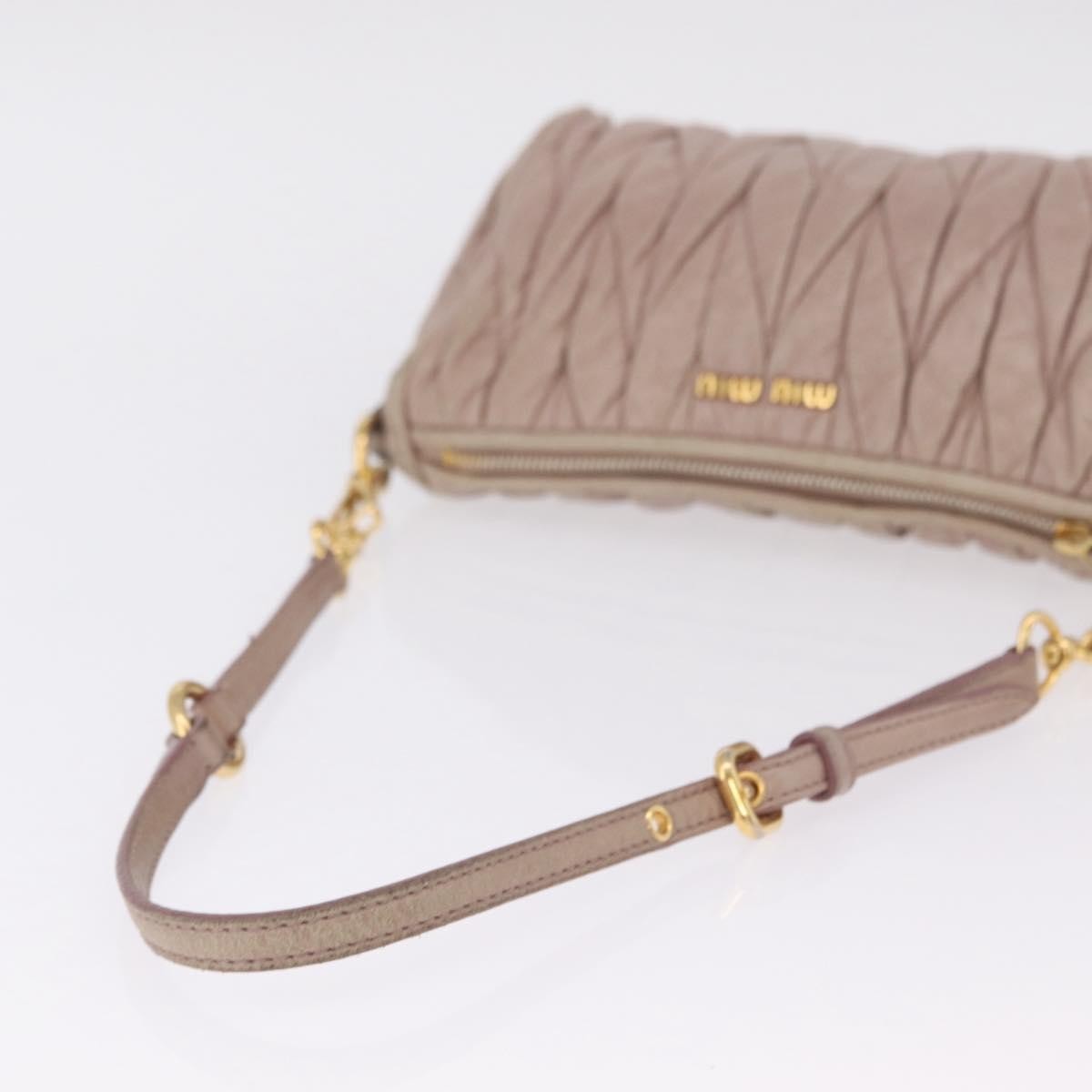 Miu Miu Shoulder Matelasse Leather Pink Leather Shoulder Bag Bag (Pre-Owned)