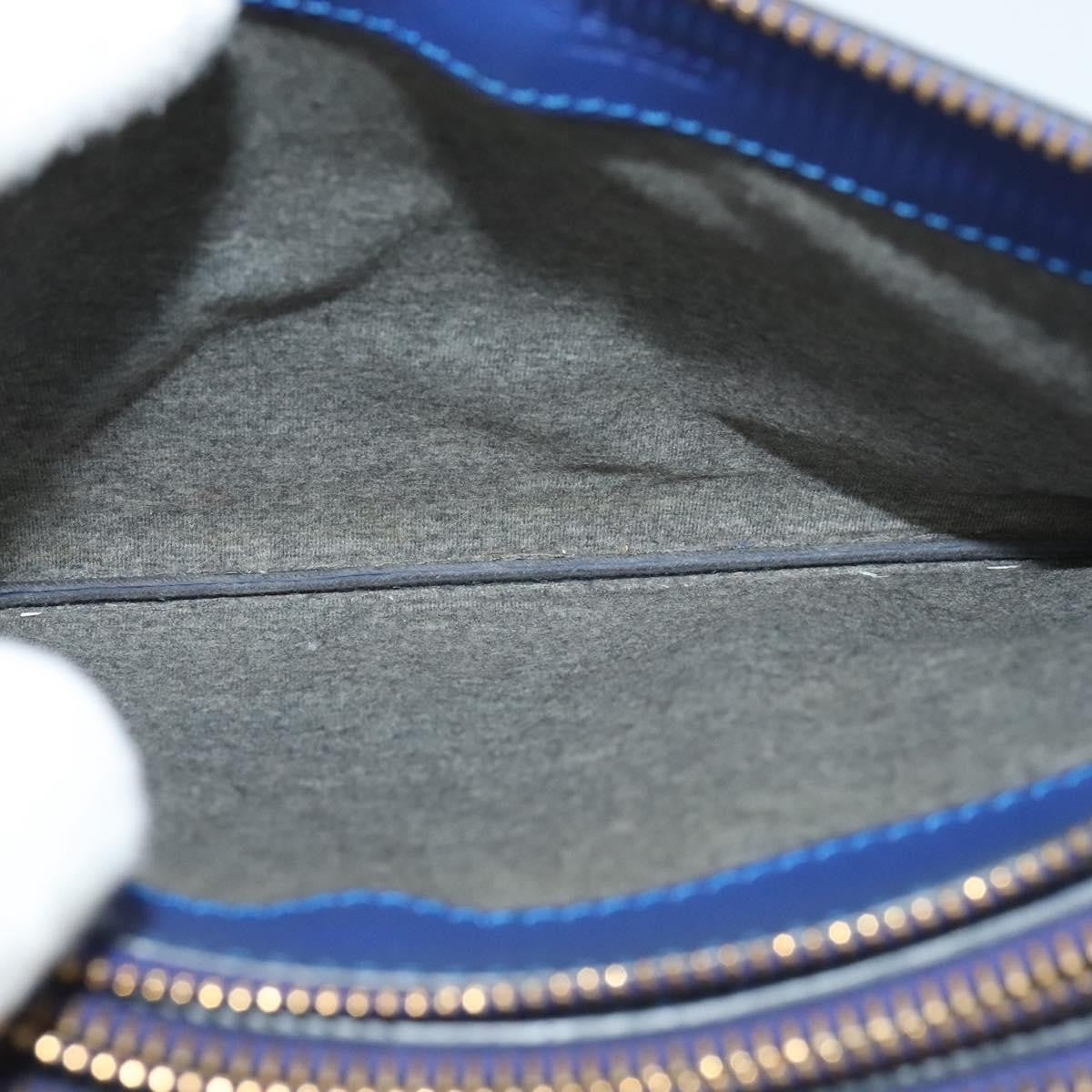 Celine Trio Leather Blue Leather Shoulder Bag Bag (Pre-Owned)