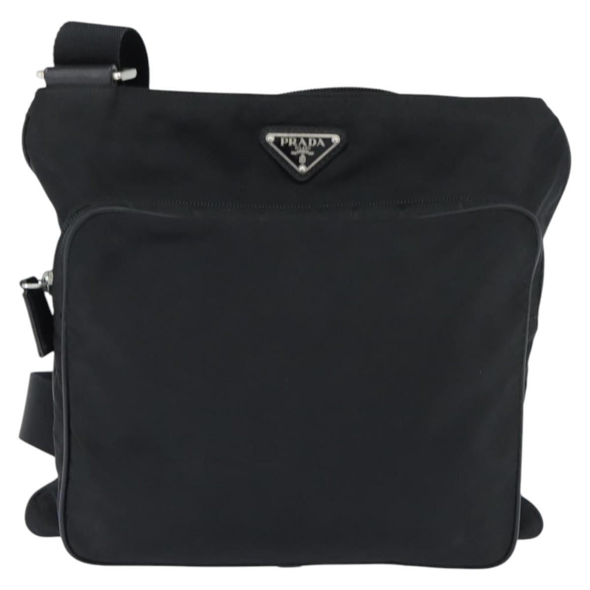 Prada Front Pocket Messenger Tessuto Black Nylon Shoulder Bag Bag (Pre-Owned)