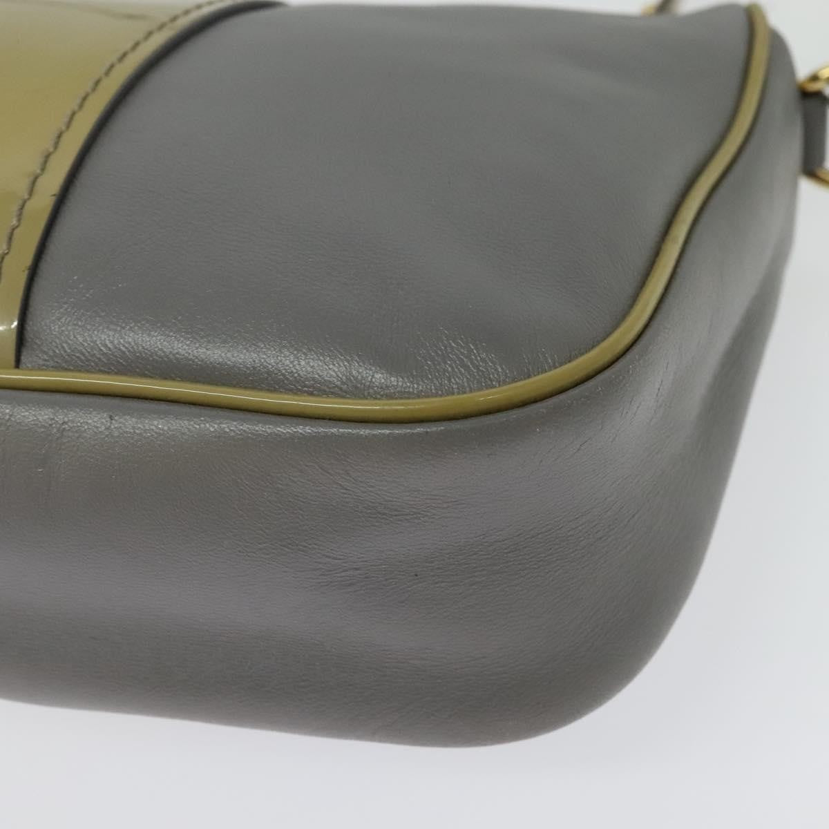 Salvatore Ferragamo Vala Leather Gray Leather Shoulder Bag Bag (Pre-Owned)