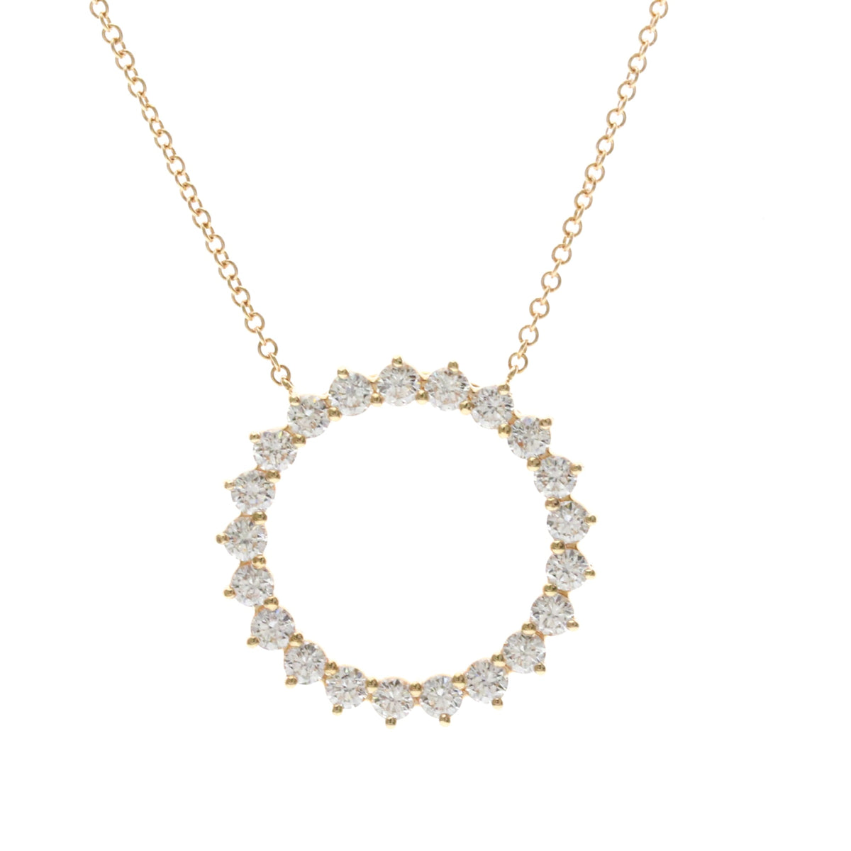 Tiffany & Co. Open Circle Pendant 18K Rose Gold With Diamonds Gold Pink_Gold Necklace Jewelry (Pre-Owned)