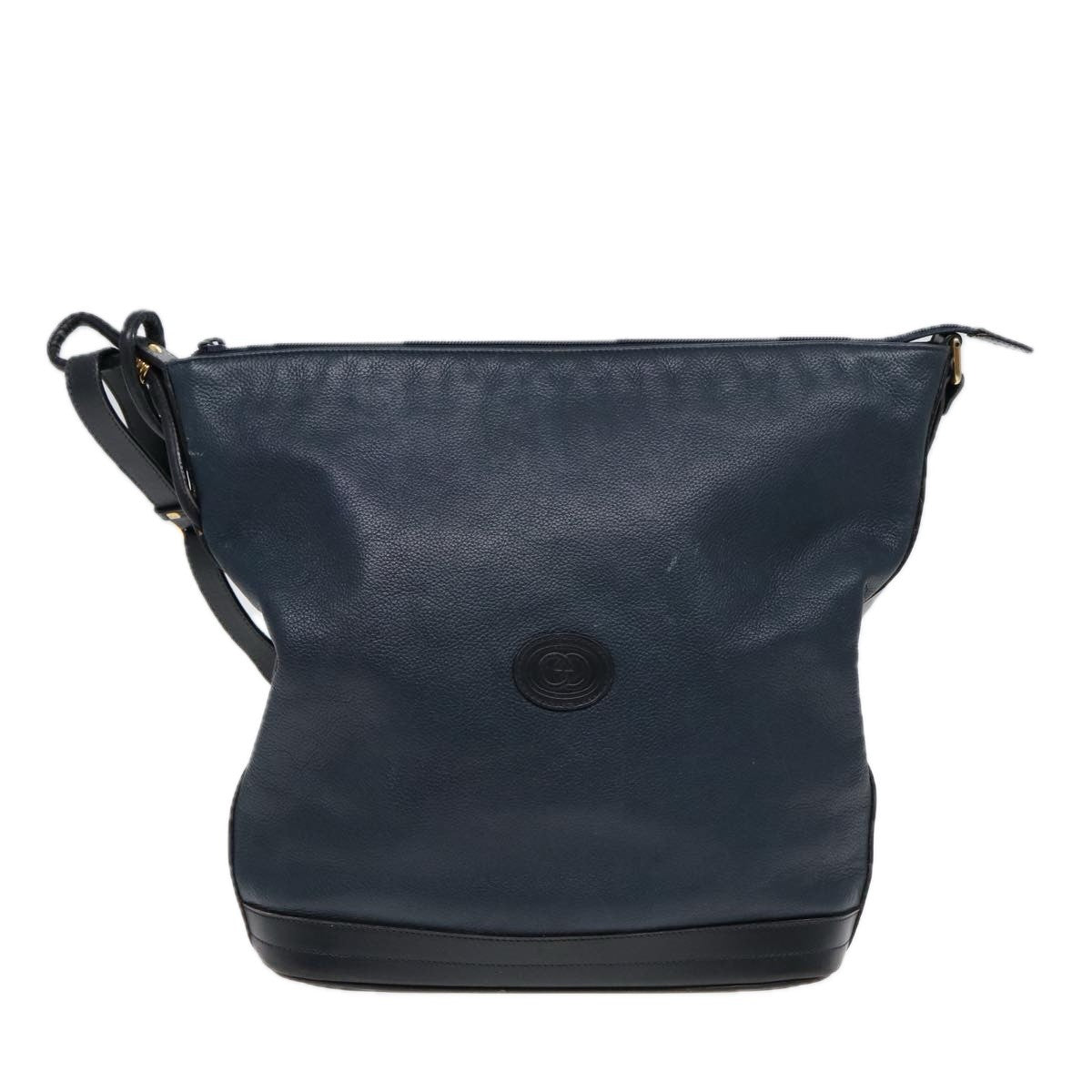 Gucci Vintage Leather Navy Leather Shoulder Bag Bag (Pre-Owned)