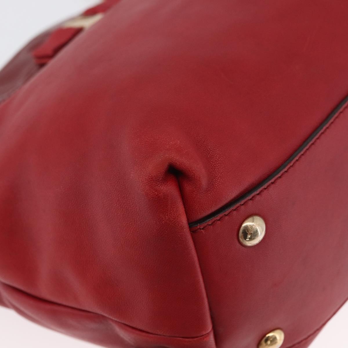 Salvatore Ferragamo Vala Tote Leather Red Leather Tote Bag Bag (Pre-Owned)