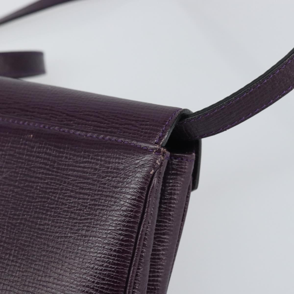 Celine Circle Logo Leather Purple Leather Shoulder Bag Bag (Pre-Owned)