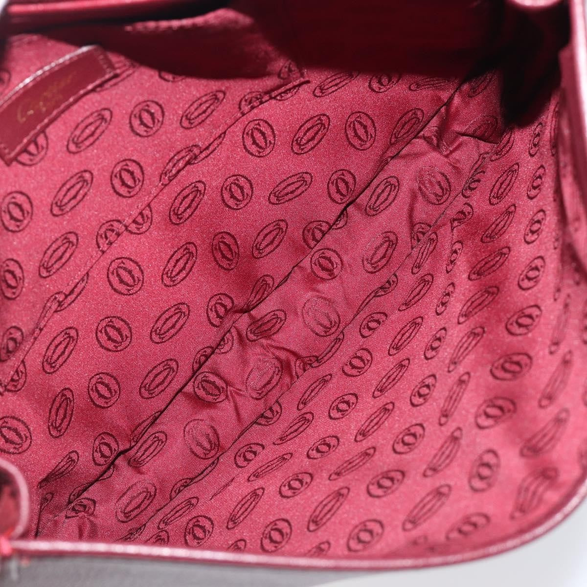 Cartier Must De Cartier Leather Burgundy Leather Shoulder Bag Bag (Pre-Owned)