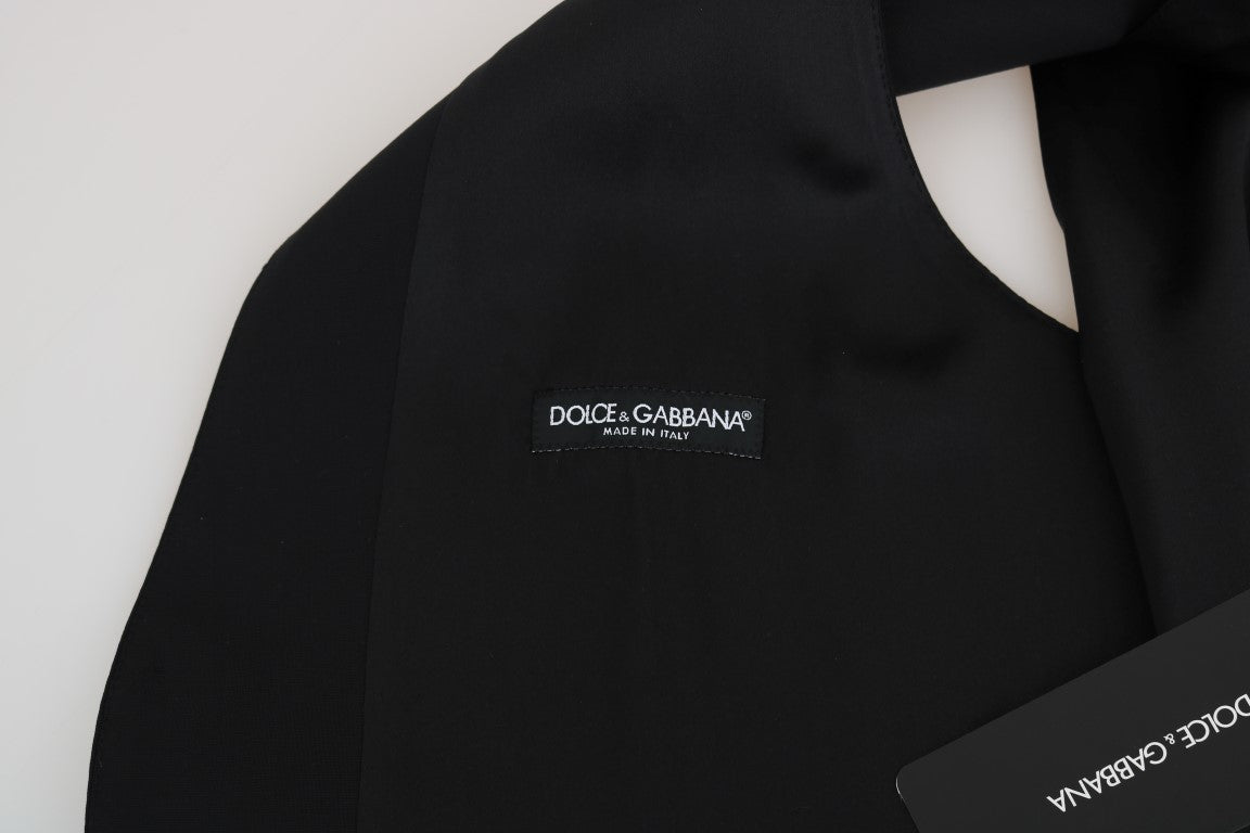 Dolce & Gabbana Black Wool Silk Men's Vest