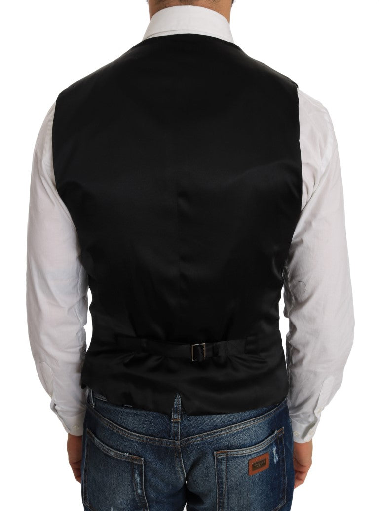 Dolce & Gabbana Black Polka Dot Pattern Men's Vest