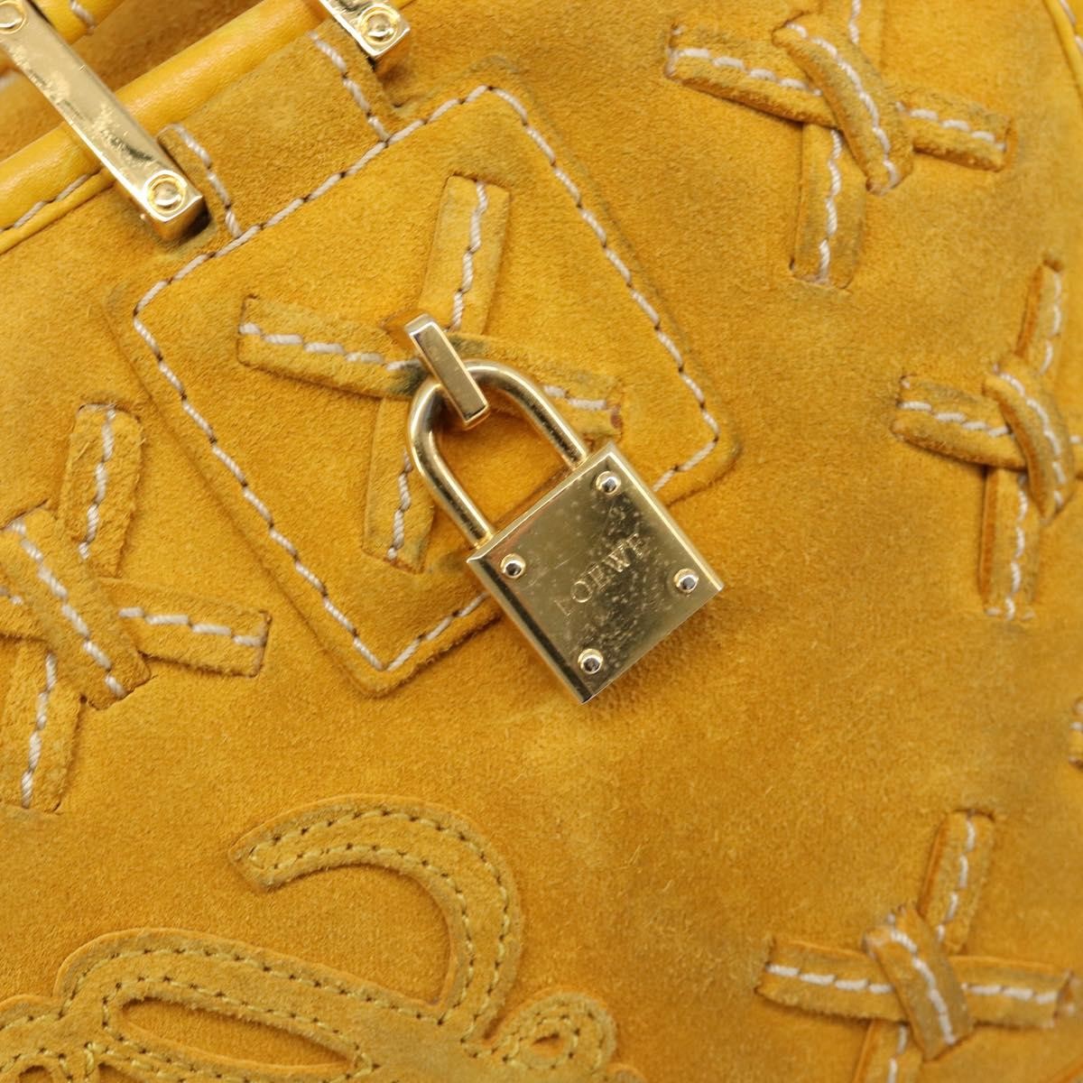 Loewe Amazona Suede Yellow Suede Handbag (Pre-Owned)