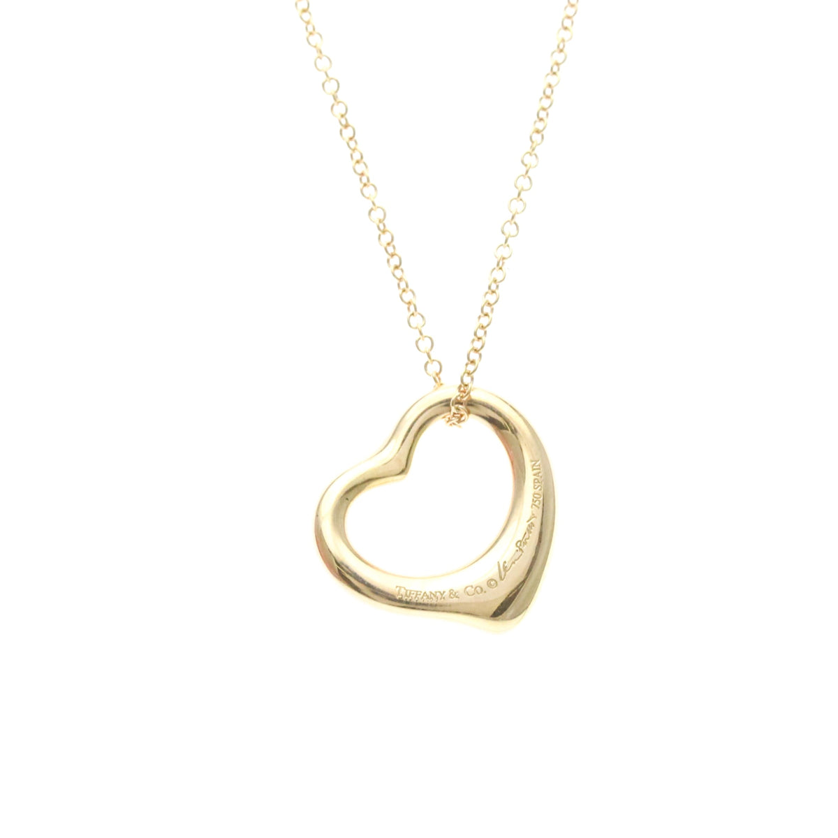 Tiffany & Co. Elsa Peretti Open Heart Pendant 18K Rose Gold Gold Pink_Gold Necklace Jewelry (Pre-Owned)