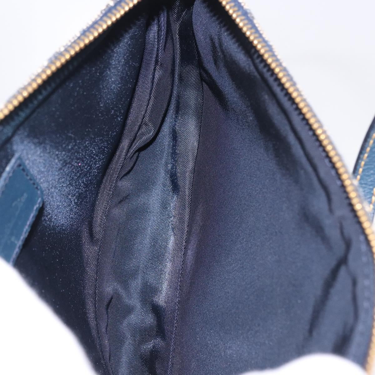 Christian Dior Vintage Saddle Bag Canvas Navy Canvas Clutche & Pouche Bag (Pre-Owned)