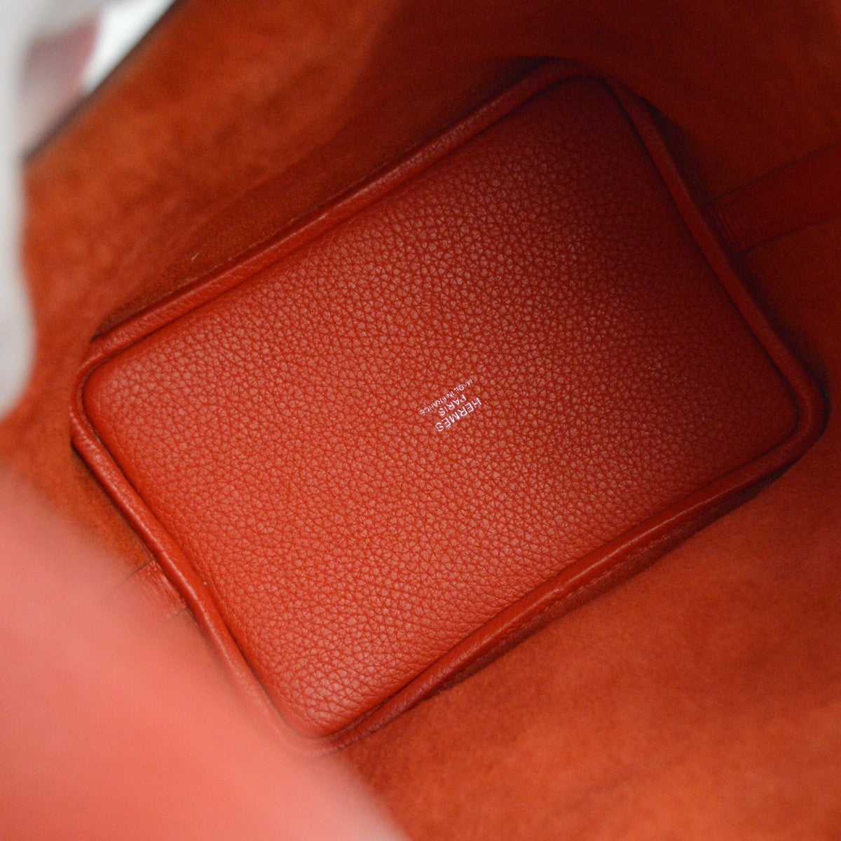 Hermes Picotin Lock Clemence Red Leather Handbag (Pre-Owned)