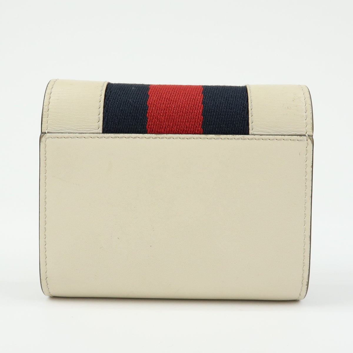 Gucci Sylvie Compact Leather Beige Leather Wallets Accessory (Pre-Owned)