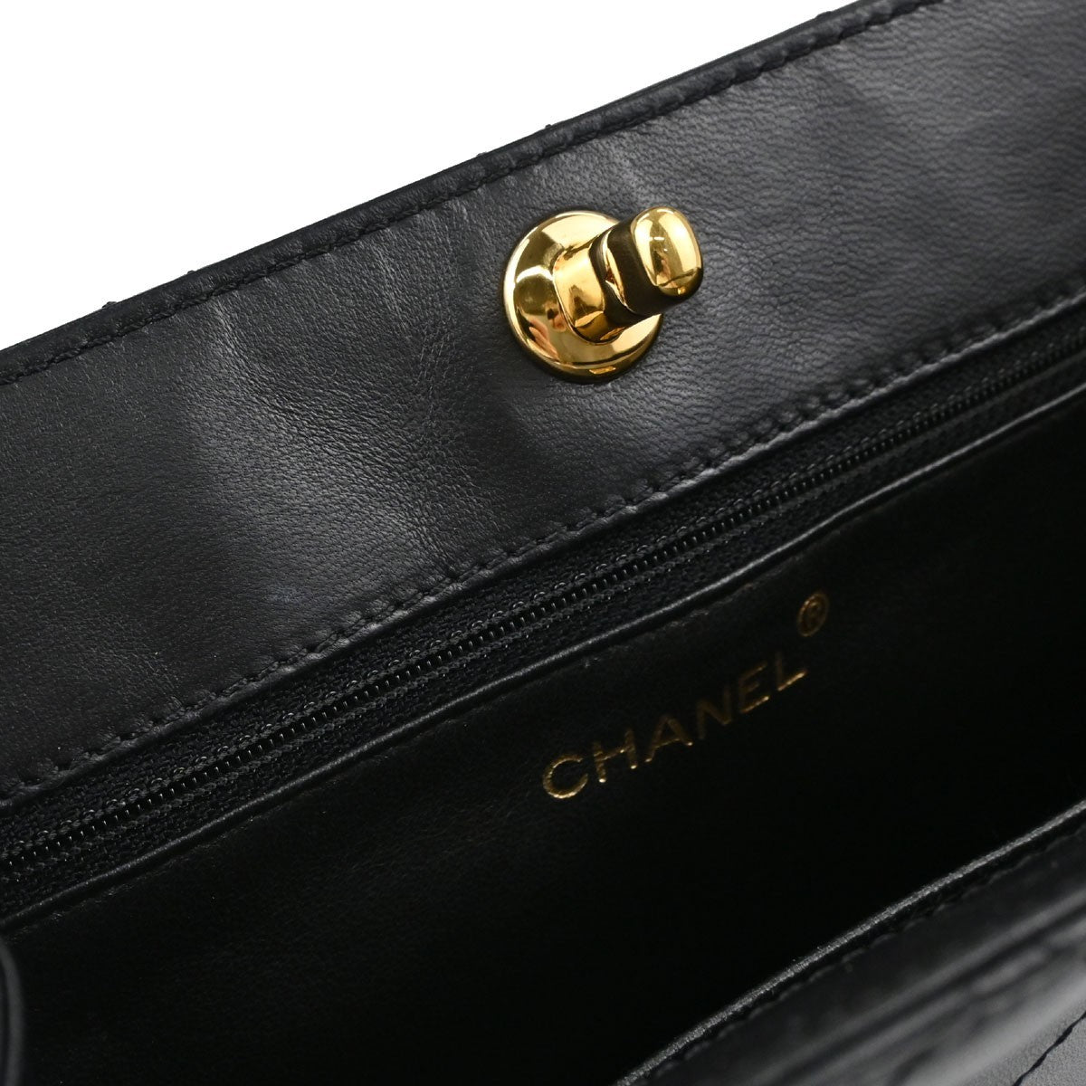 Chanel Vintage Stich Leather Black Leather Shoulder Bag Bag (Pre-Owned)