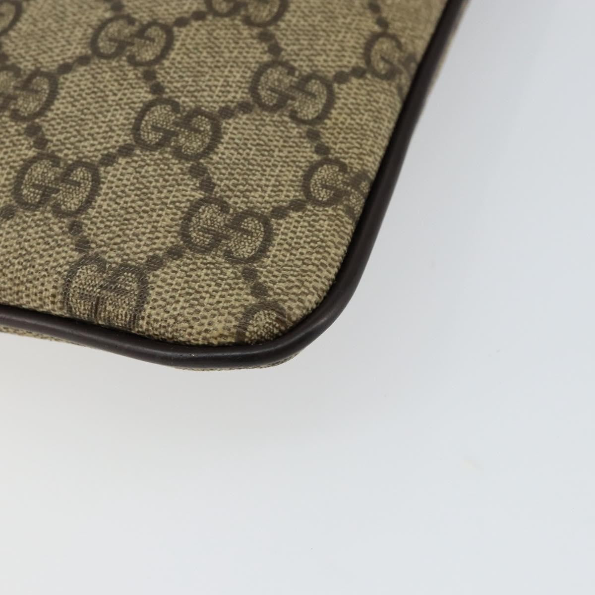 Gucci Flat Messenger Gg Canvas And Leather Beige Canvas Shoulder Bag Bag (Pre-Owned)