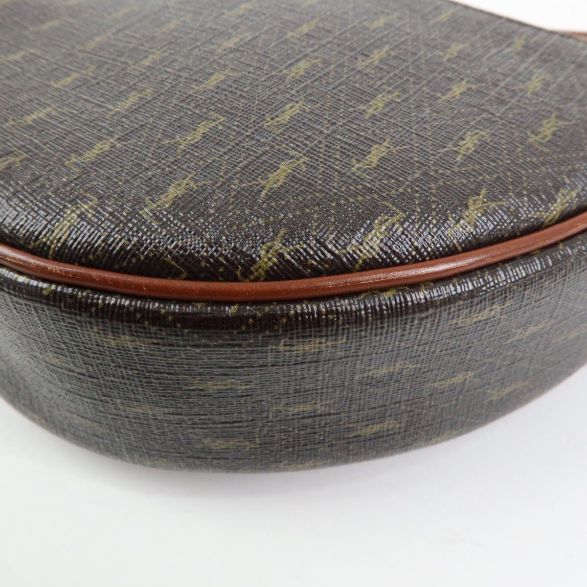 Saint Laurent Le Monogramme Coeur Monogram All Over Coated Canvas And Leather Brown Canvas Handbag (Pre-Owned)