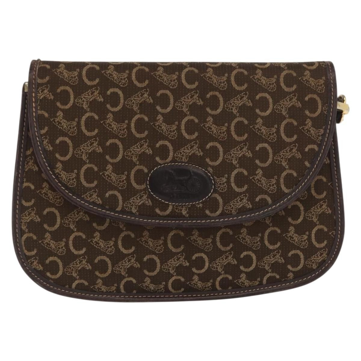 Celine C Sulky Canvas Brown Canvas Shoulder Bag Bag (Pre-Owned)