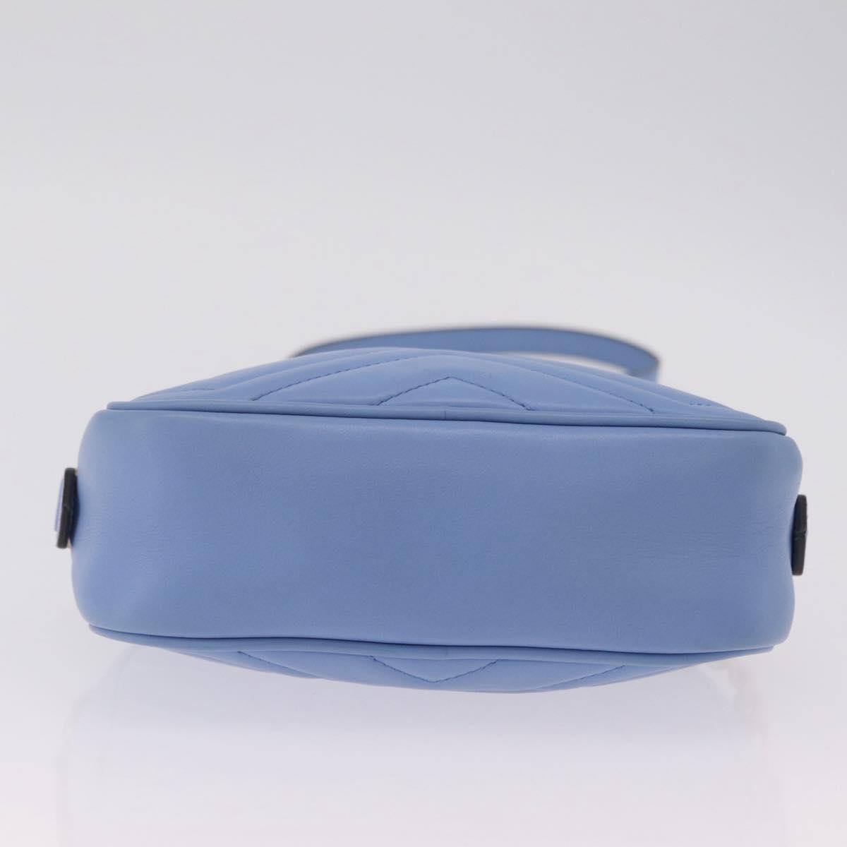 Gucci Gg Marmont Matelasse Patent Blue Leather Shoulder Bag Bag (Pre-Owned)