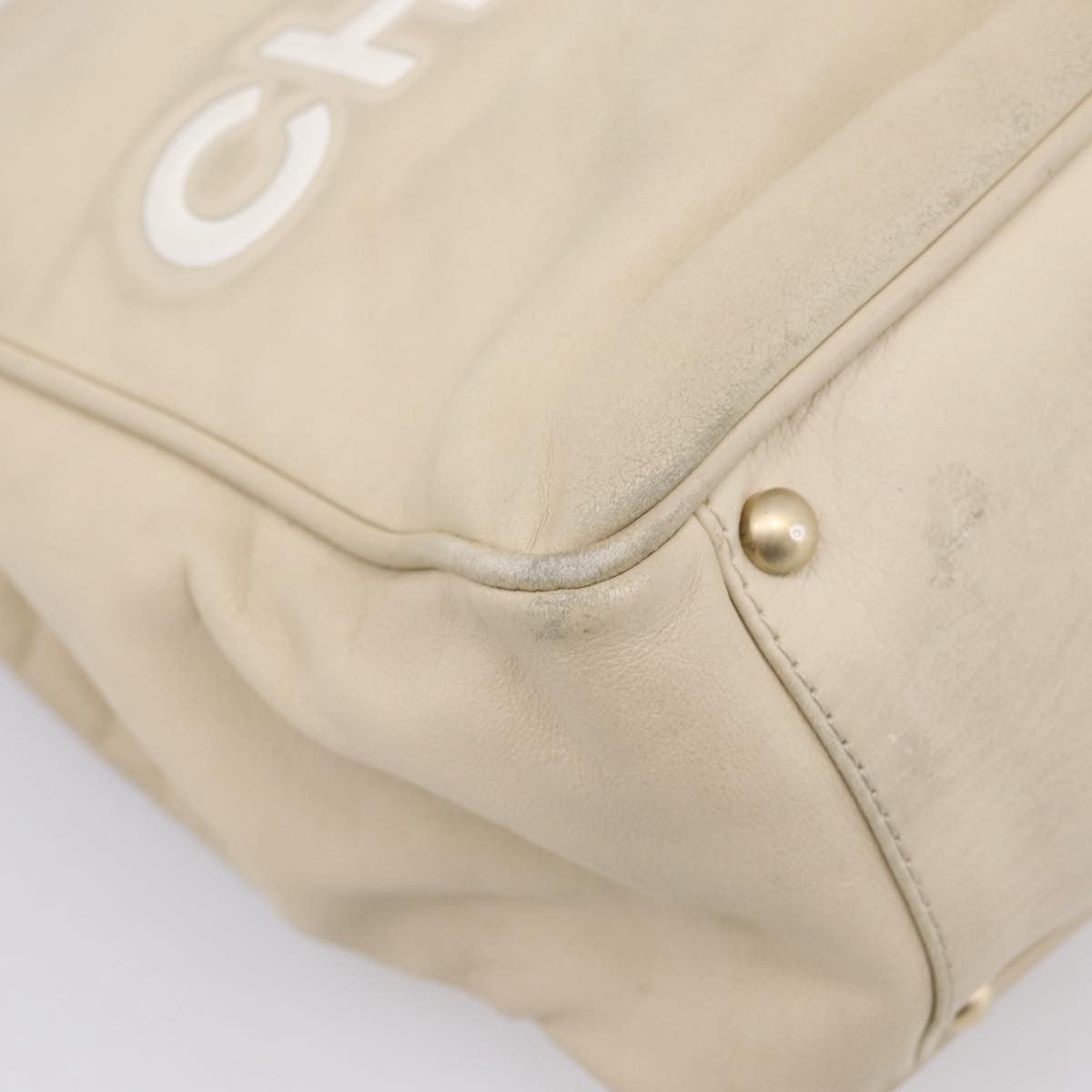Chanel Camellia Lambskin Beige Leather Tote Bag Bag (Pre-Owned)